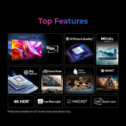 Haier TV 55 inch in Black - H55K85GUX | تلفزيون (شاشة) هاير 55 بوصة باللون أسود - H55K85GUX
