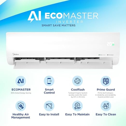 Midea Air Conditioner 1.5 HP in White - MSEFT-12HRDN8F-Q8 | تكييف ميديا 1.5 حصان باللون أبيض - MSEFT-12HRDN8F-Q8