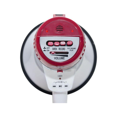 Unitex Megaphone 20 W in White and Red - HW-20USB | ميجافون يونيتكس 20 وات باللون أبيض وأحمر - HW-20USB