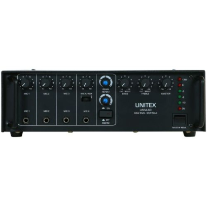 Unitex Mixer Amplifier 60 W in Black - USSA-60EU | امبليفاير ميكسر يونيتكس 60 وات باللون أسود - USSA-60EU