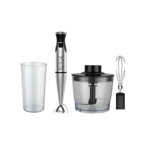 خلاط يدوي متعدد الاستخدام فريش HB-1000CH، سعة 600 مل، 1000 وات، فضي واسود - Fresh-500018983