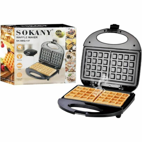 وافل ميكر سوكاني، 800 وات، SK-BBQ-137 - أسود
