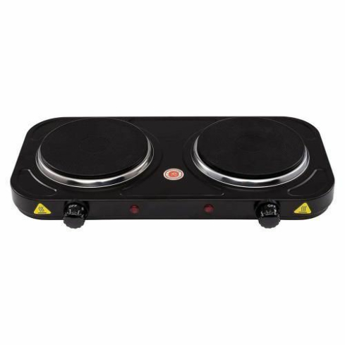 مسطح تسخين سوكاني كهربائي، 2 شعلة، 2000 وات، اسود - SK-5107