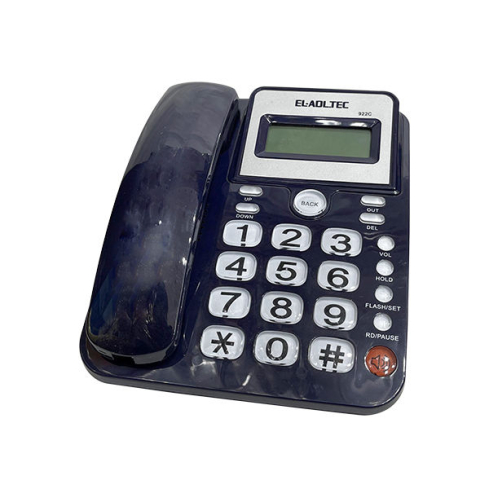تليفون أرضي سلكي العدل تك، شاشة رقمية، 922C - اسود