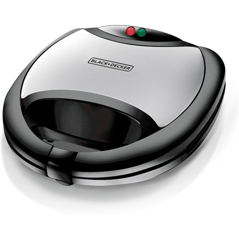 ماكينة تحضير الساندوتشات بلاك اند ديكر، 1750 وات، اسود وفضي - TS2080-B5