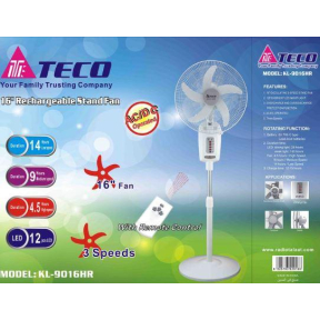 Teco Stand Fan 16 inch in White - KL-9016HR | مروحة ستاند تيكو 16 بوصة باللون أبيض - KL-9016HR