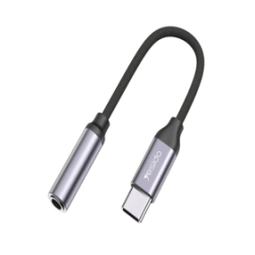 محول سماعات رأس وكابل صوت من نوع Yesido YAU19 USB-C إلى 3.5 ملم - أسود