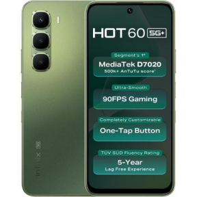 Infinix Hot 60 128 GB 6GB RAM Tundra Green 5G Smartphone | موبايل إنفينيكس Hot 60 128 جيجا رام 6 جيجا لون أخضر شبكة 5G