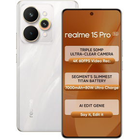 Realme 15 Pro 256 GB 12GB RAM Flowing Silver 5G Smartphone | موبايل ريلمي 15 Pro 256 جيجا رام 12 جيجا لون فضي شبكة 5G