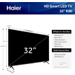 Haier TV 32 inch in Black - H32K80E | تلفزيون (شاشة) هاير 32 بوصة باللون أسود - H32K80E